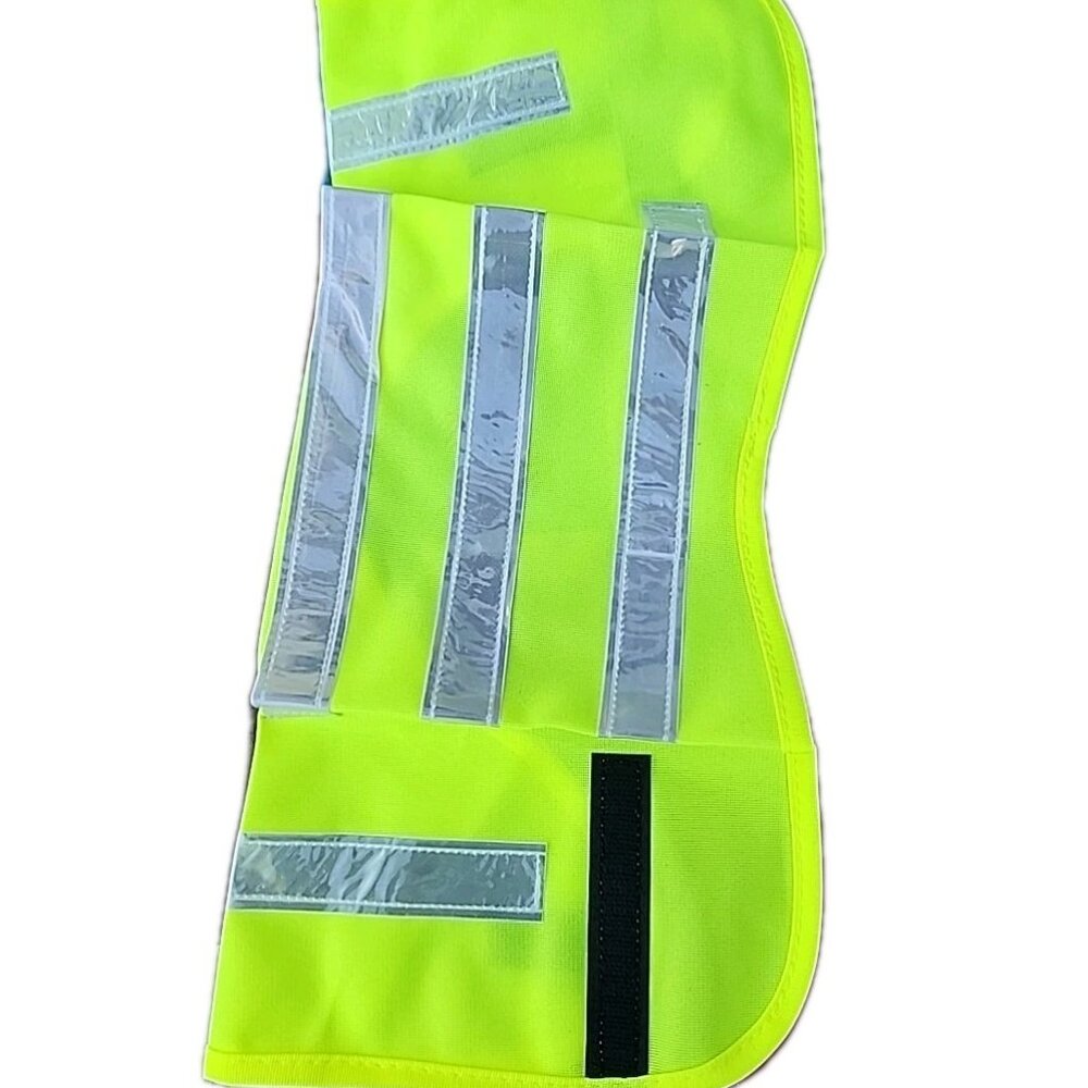 Dukes Reflective Safety High Visibility Small Pet Breed Neon Green Dog Vest NEW
